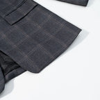 Women's Plaid Stand-Collar Single-Button Blazer Fashion High Street Outwear
