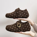 Zapatillas Planas Sin Cordones con Hebleta Retro y Motivo de Lunares para Mujer