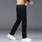 Men's Jeans Slim Straight Leg Mid-Rise Smart Casual Garment-Washed Denim Pants