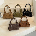 Women's Faux Leather Boston Shoulder Bag