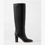 Arden Furtado Women's Genuine Leather Knee-High Riding Boots – Round Toe Square Heel