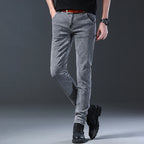 Men's Jeans Slim Fit High-Stretch Straight Leg Mid-Rise Gray Casual Denim Pants