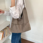 Women's Hobo Bag Vintage Large-Capacity Soft Faux-Suede Hasp Shoulder Bag with Phone Pocket