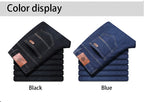 Men's Soft Straight Denim Pants Classic Business Black Biker Jeans Overalls Masculino Pantalone Hombre Mannen Homme