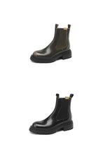 Arden Furtado Women's Calfskin Leather Chelsea Ankle Boots – Round Toe Square Heel