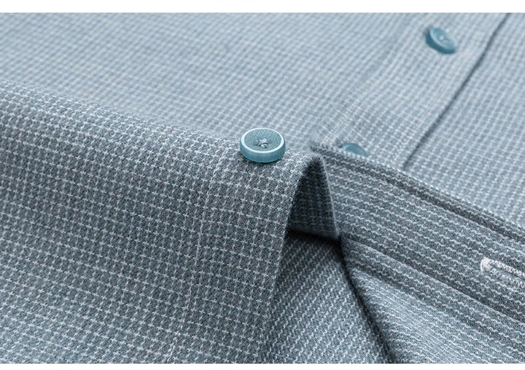 Luxury High-Quality 100% Cotton Houndstooth Full Shirts for Men Slim Fit Casual Shirt Long-Sleeve Plaid Soft Designer Clothes Ro
