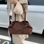 Women's Retro PU Leather Underarm Tote Bag – Casual Shoulder Handbag