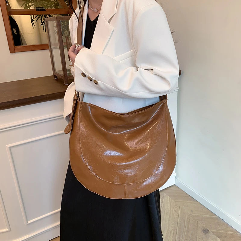 Big Shoulder Hobo Bag for Women - Korean Fashion 2025