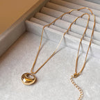 Women's Gold-Tone Circle Pendant Long Necklace