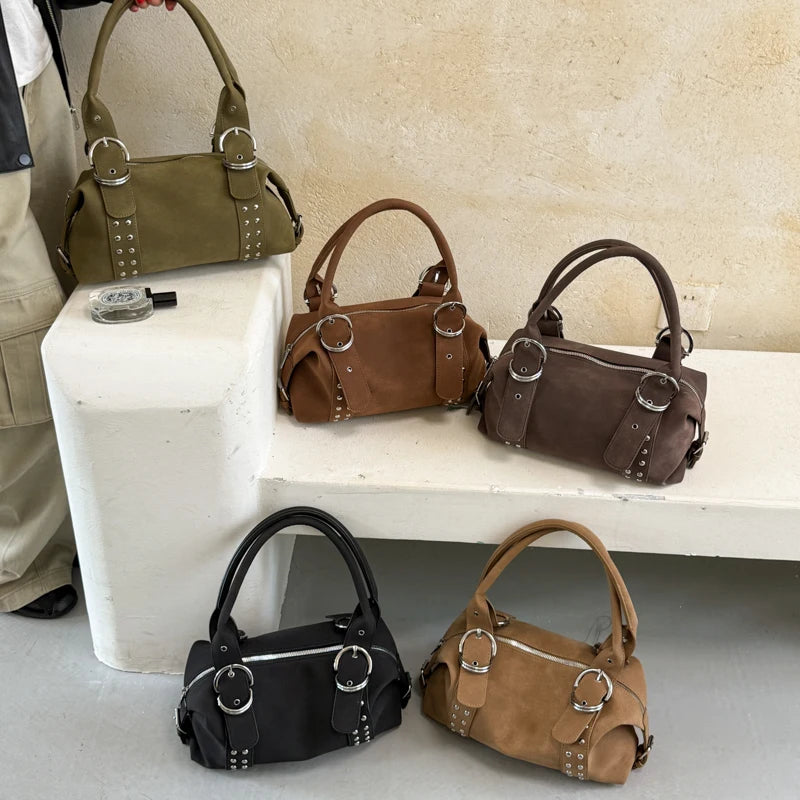 Women's Faux Leather Boston Shoulder Bag