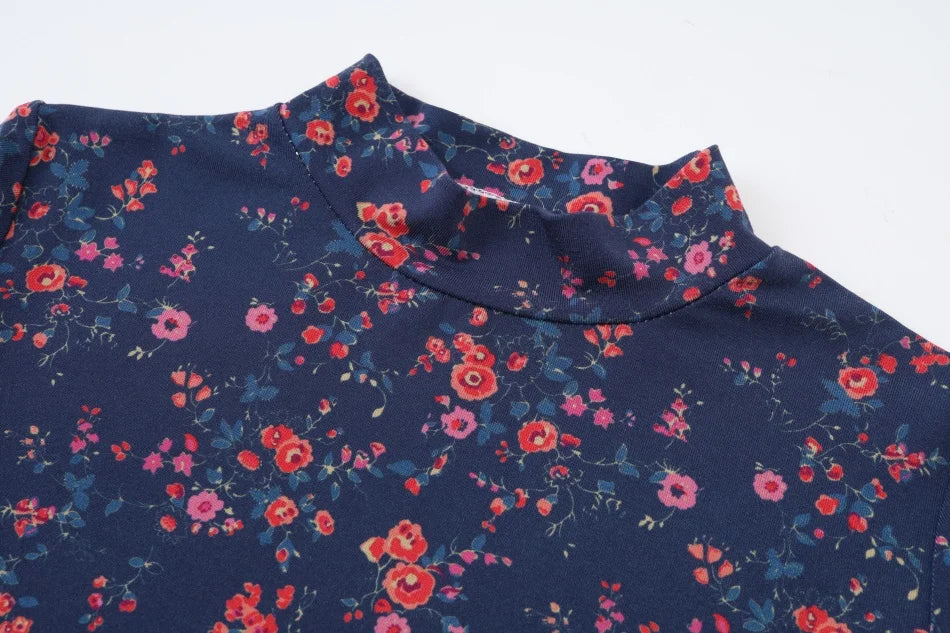 Vestido Varsity de Denim Azul Marinho para Crianças com Bordado
