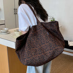 Women's Large Capacity Canvas Tote Bag – Retro Casual Shopper Shoulder Bag