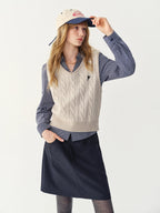 Women's Vest 100% Pure Wool V-Neck Knit Sleeveless Pullover Regular Fit Elegant Office Casual Winter Sweater