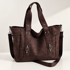 Women's Large Capacity PU Leather Crossbody Bag – Casual Punk Style Shoulder Handbag