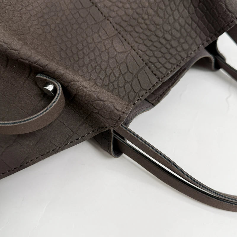 Women's Tote Bag Vintage Large-Capacity Soft PU Leather Hasp Shoulder Bag with Phone Pocket