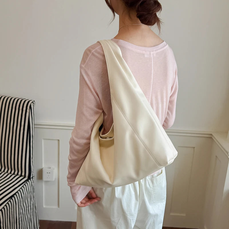 Women's Soft PU Leather Hobo Tote Bag – Hasp Closure, Water-Resistant, 37×25×11 cm