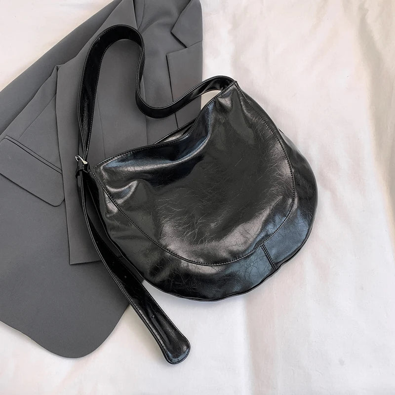 Big Shoulder Hobo Bag for Women - Korean Fashion 2025 black 39cmx34cmx2cm S3af90c98daa34ad4a797ca15cf468d484 STYLEINGER