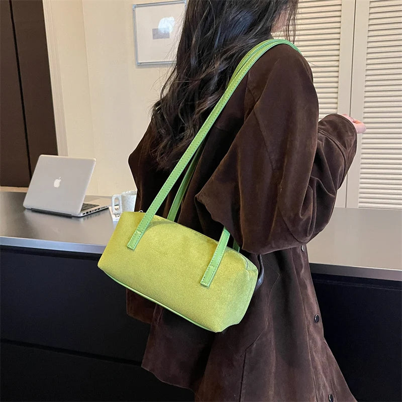 Women's Shoulder Bag Vintage Small PU Leather Zipper Underarm Tote Bag with Phone Pocket