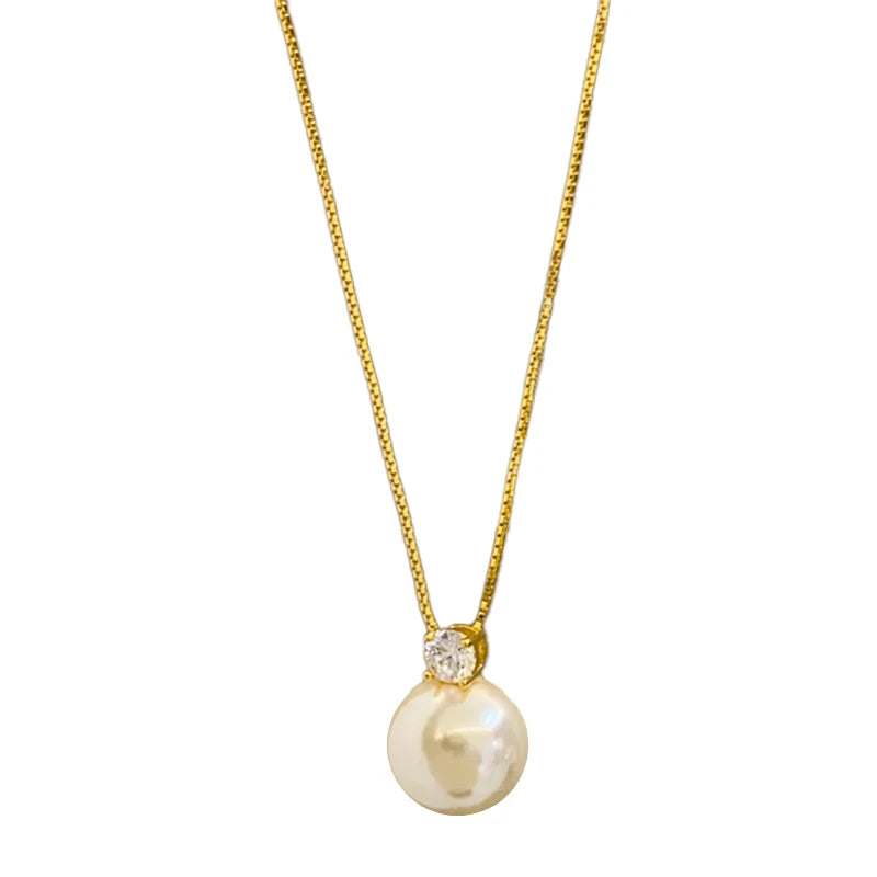 Women's Gold-Tone Simulated Pearl Pendant Necklace