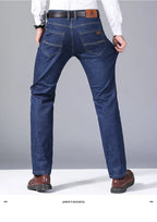 Men's Soft Straight Denim Pants Classic Business Black Biker Jeans Overalls Masculino Pantalone Hombre Mannen Homme