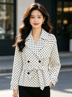 Women’s Polka Dot Double-Breasted Trench Coat