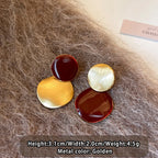 Women's Wine Red Enamel & Gold-Tone Drop Earrings