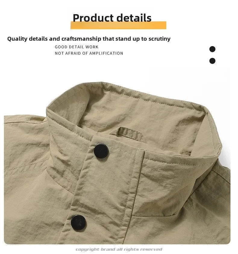 Men's Slim-Fit Zip-Up Baseball Collar Jacket