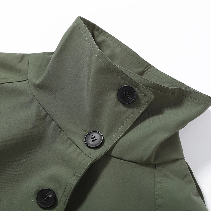 Women's Jacket Solid Lace-Up Double-Breasted Turn-Down Collar Full-Sleeve High-Waist Short Streetwear Coat