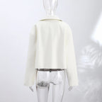 Women's Jacket Polyester Solid Stand Collar Open-Front Loose Full-Sleeve Casual Spring Autumn Outerwear