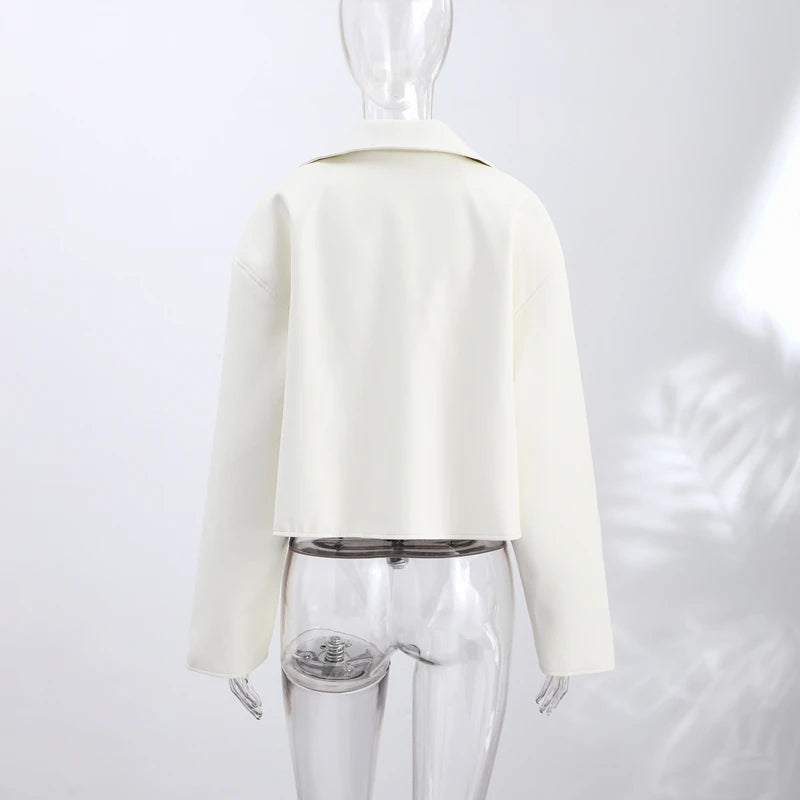Women's Jacket Polyester Solid Stand Collar Open-Front Loose Full-Sleeve Casual Spring Autumn Outerwear