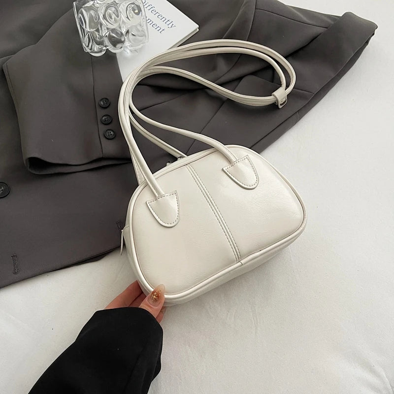 Mini Shoulder Bags Zippper Pu Leather Simple Solid Handbags WHITE 21cmx15cmx7cm S4135da702c3c4d799041fd11eee4ceaeK STYLEINGER