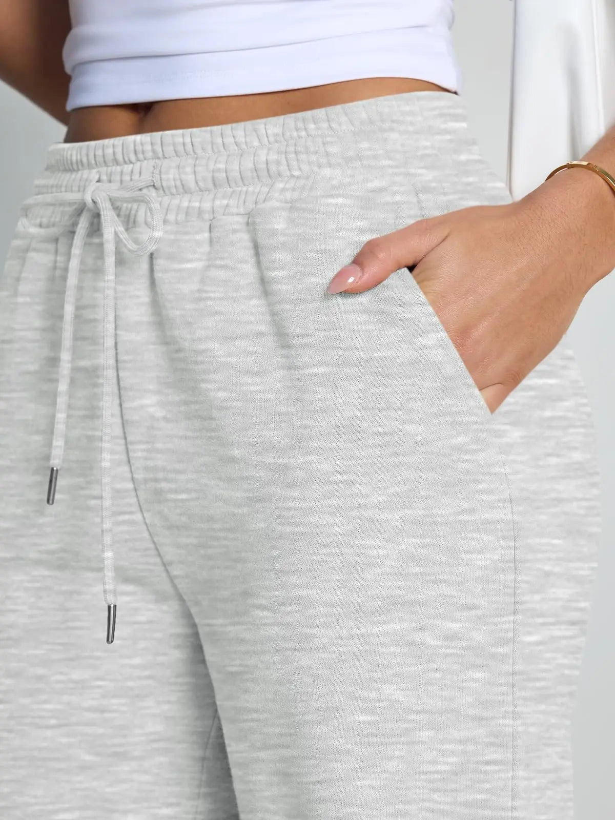 Women's Wide Leg Sweatpants Loose Streetwear Baggy Oversize Gray Sports Pants Drawstring Casual Joggers Trousers
