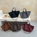 Women's Tote Bag Vintage Large-Capacity Soft PU Leather Hasp Shoulder Bag with Phone Pocket