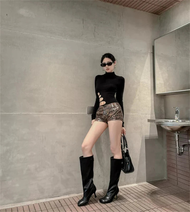 Women's Square Toe Knee-High Boots with Slim Heels