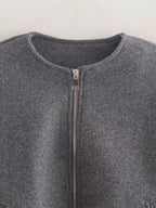 Women’s Cropped Sports Jacket Zip-Up Long Sleeve