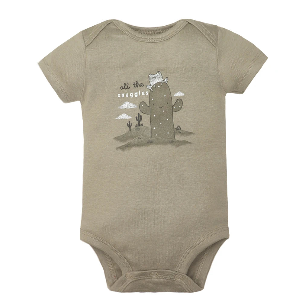 Baby Cotton Short-Sleeve Bodysuits, 5-Pack, 6–24 Months