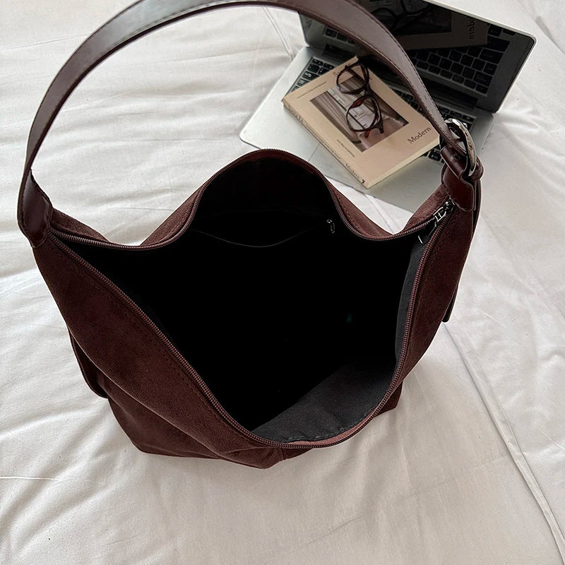 Women's Large Soft Faux Leather Hobo Shoulder Bag