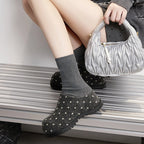 Damen Polka Dot Mule Hausschuhe Dicke Plattform Slip-On Offene Schuhe
