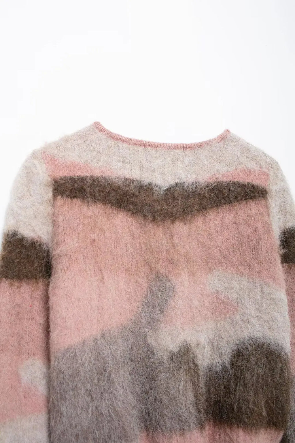 Women's Cardigan Vintage Print Knit O-Neck Full-Sleeve Single-Breasted A-Line Sweater