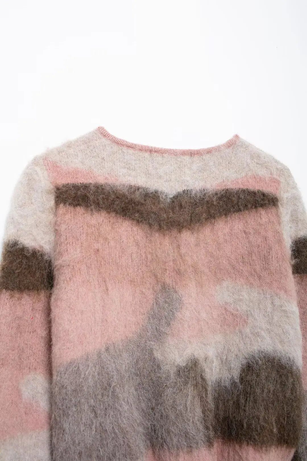 Women's Cardigan Vintage Print Knit O-Neck Full-Sleeve Single-Breasted A-Line Sweater