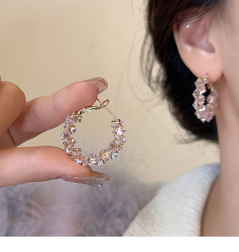 Women's Gold-Tone Cubic Zirconia Hoop Earrings
