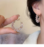 Women's Gold-Tone Cubic Zirconia Hoop Earrings