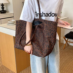 Women's Large Capacity Canvas Tote Bag – Retro Casual Shopper Shoulder Bag