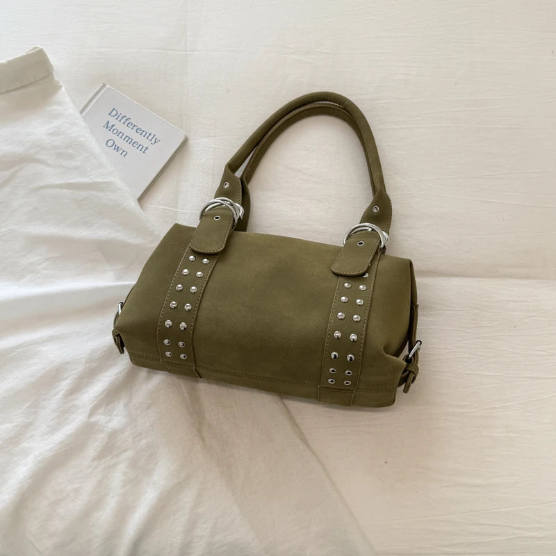 Women's Faux Leather Boston Shoulder Bag