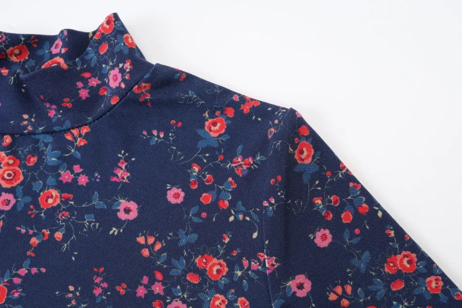 Vestido Varsity de Denim Azul Marinho para Crianças com Bordado