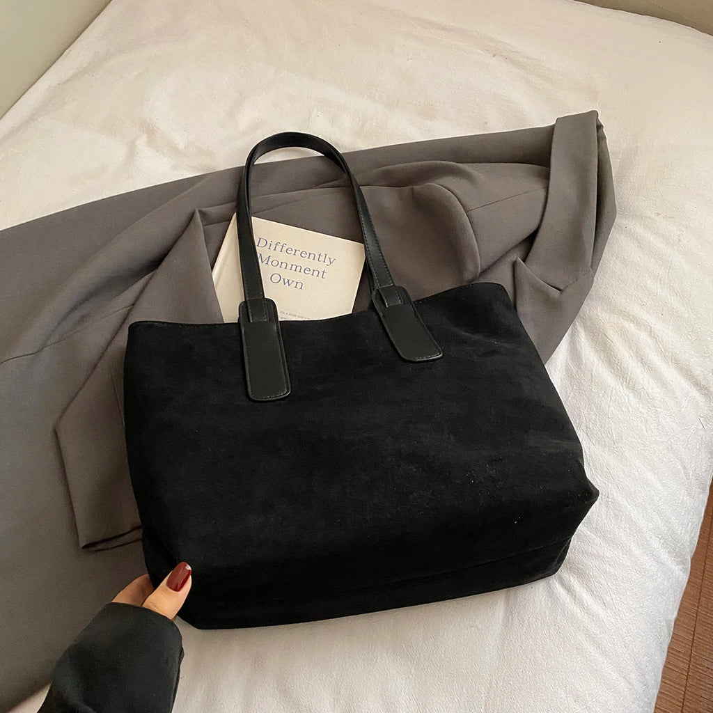 Women's Soft Faux Leather Tote Shoulder Bag with Zipper Closure