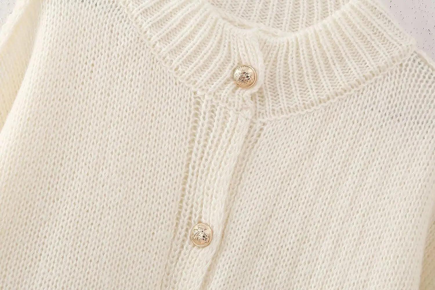 Button Cardigan Round Neck Lantern Long Sleeves Knit Outwear S4886adac817b45bf82ea4e615998dab9w STYLEINGER