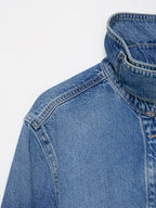 Women's Street Fashion Denim Jackets Long Sleeves High Neck New Casual Denim Coats ﻿