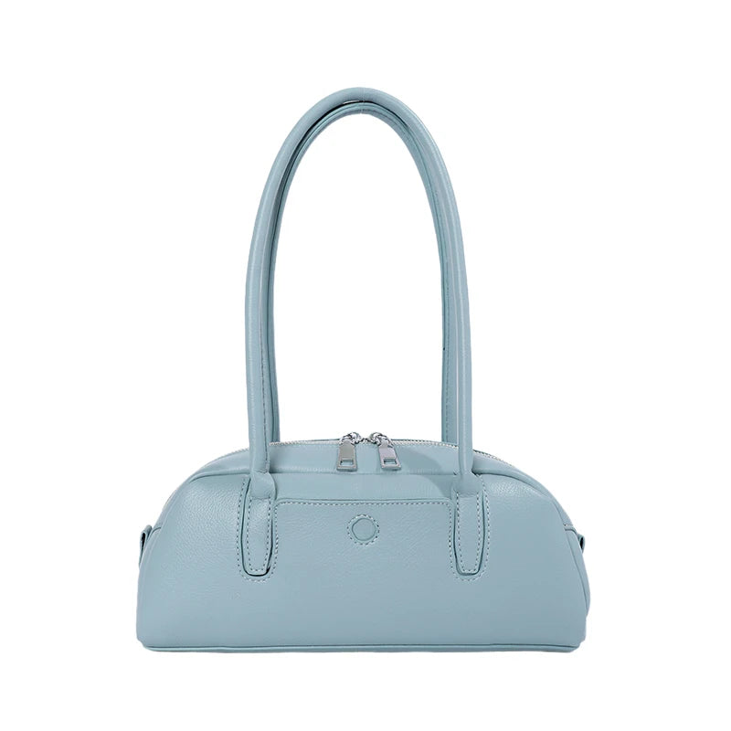 Women's PU Leather Underarm Shoulder Bag - Vintage Casual, Zipper Closure