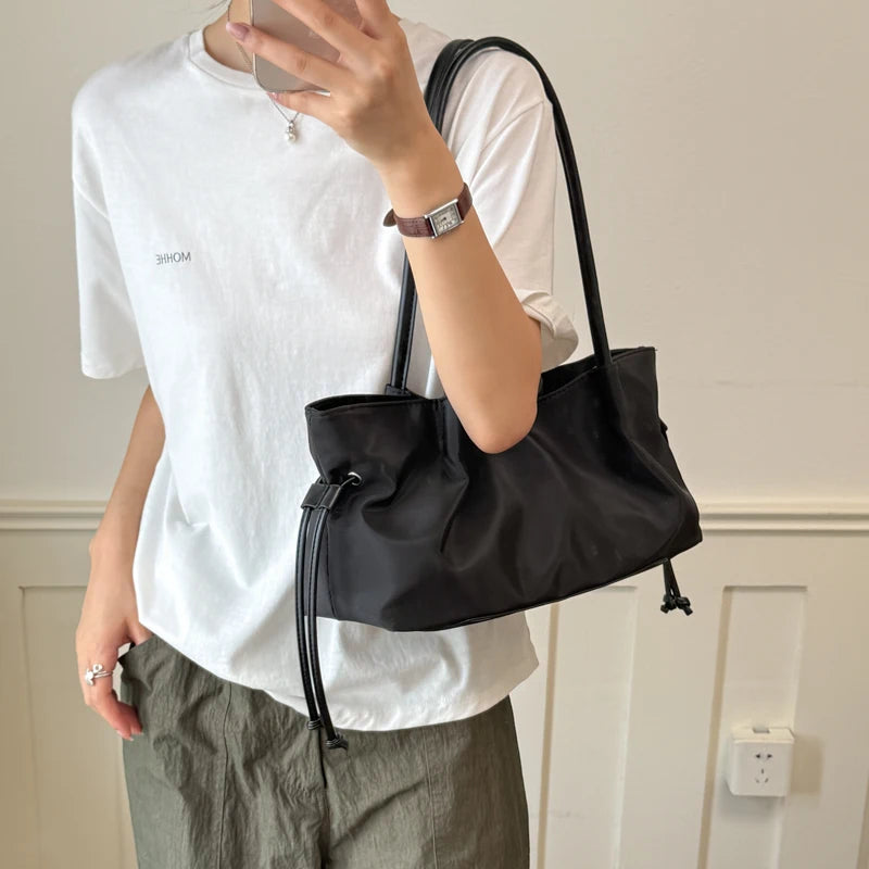 Women's Large Capacity Tote Bag – Hasp Closure, Shoulder Strap, 38×18×10 cm